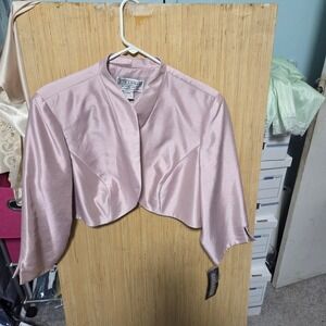 Jessica Howard‎ 20W Cropped Bolero Shrug Special Occasion Jacket Pink Petite